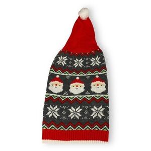 Pup Crew Xmas Cable Knit Ferile Print Sweater - 16.5" Length (medium)